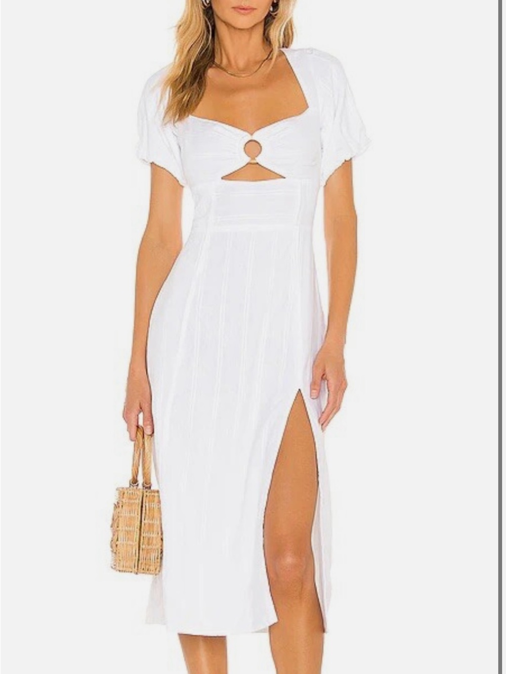 l*space Sienna Midi Linen Dress In White